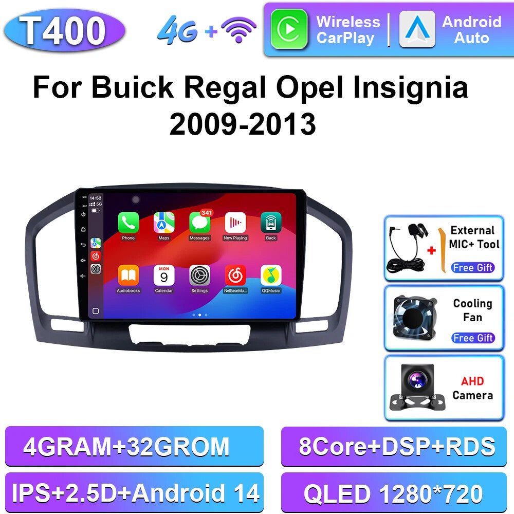 for Buick Regal for Opel Insignia 2009-13 Stereo CarPlay Car Radio GPS Player Screen