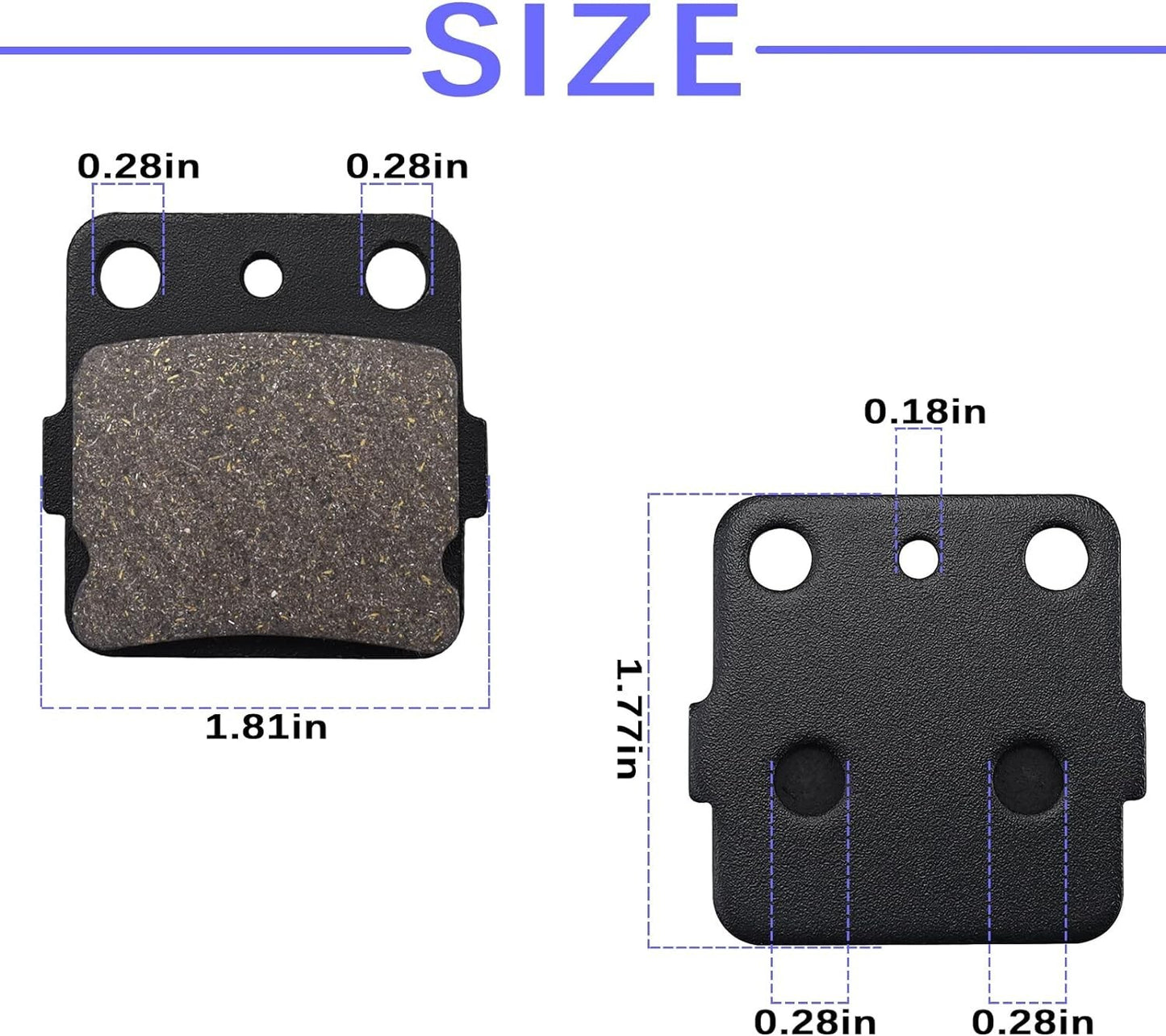 Front Rear Brake Pads for Honda TRX400 Fourtrax 1999 2000 Fourtrax 300 1993-2008