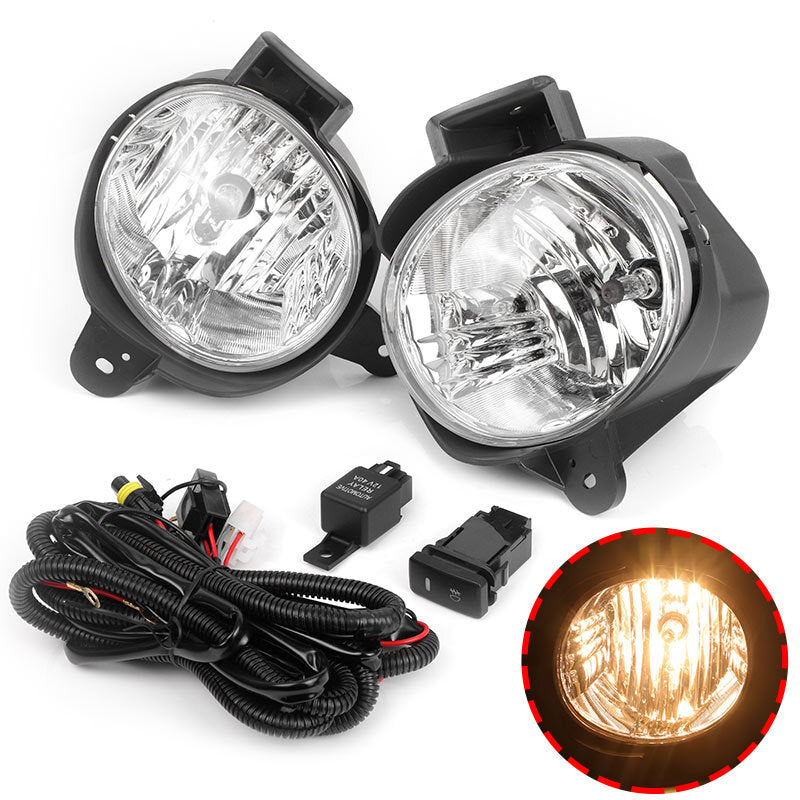 Front Bumper Fog Light Lamp Kit W/ Wiring Switch Fit for TOYOTA HILUX VIGO 2012-2015