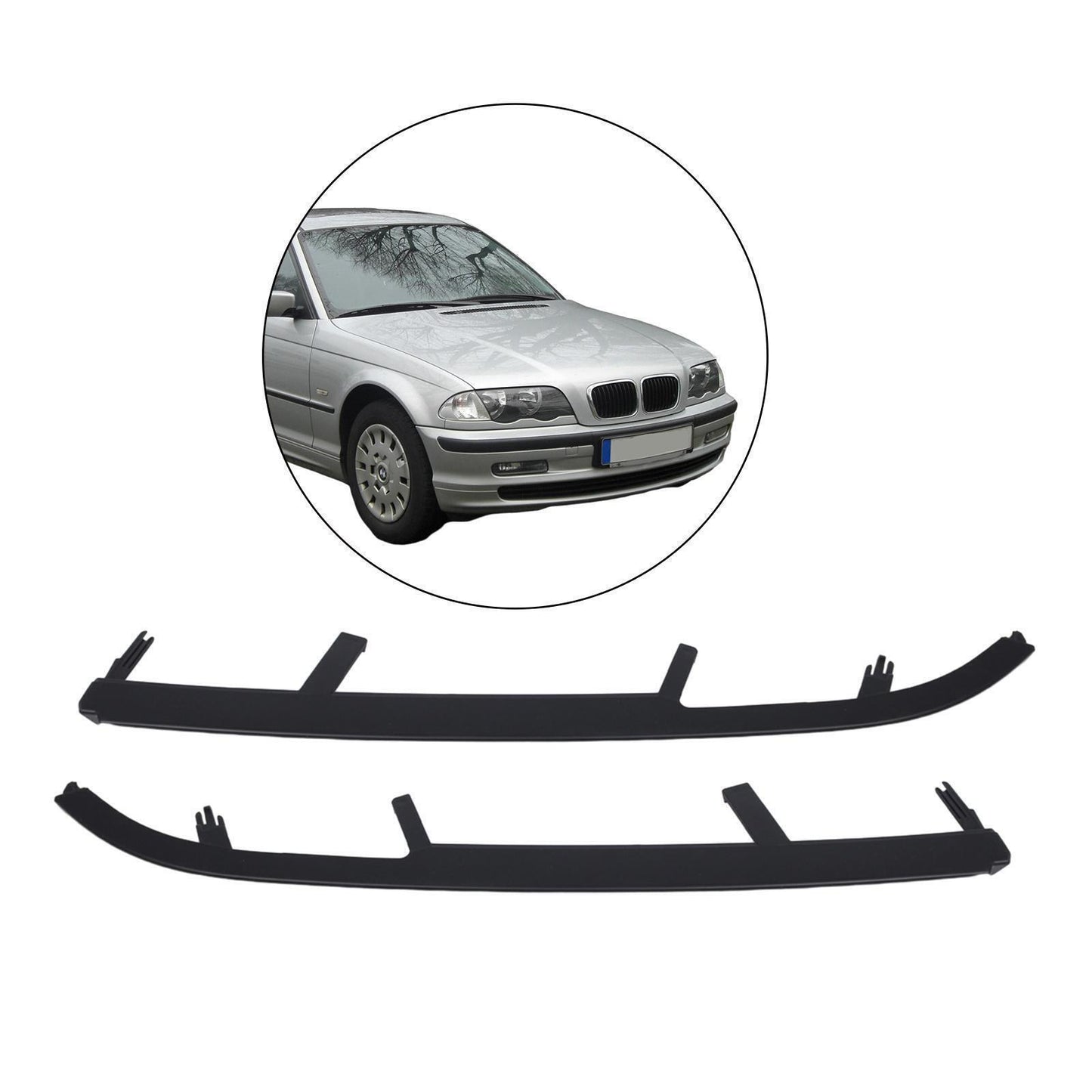 2x Front Lower Headlight Molding Trim Filler for BMW 3-Series E46 4D 1998-2001
