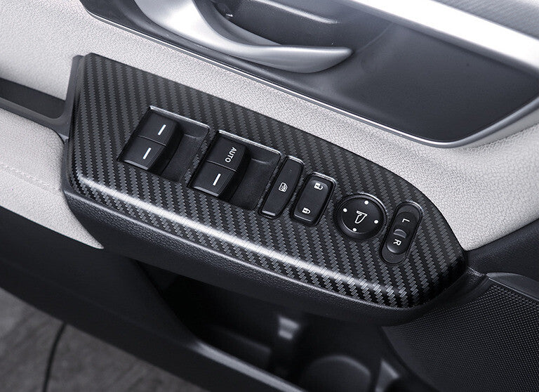 Glass Window Lifting Lock Panel Trim for Honda CRV 2017-2022 Steel Carbon Fiber