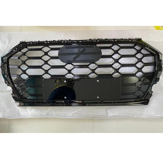 Front Grille Bumper Mesh Grille Honeycomb Grill Fit for Audi Q5 2021-2022 Black
