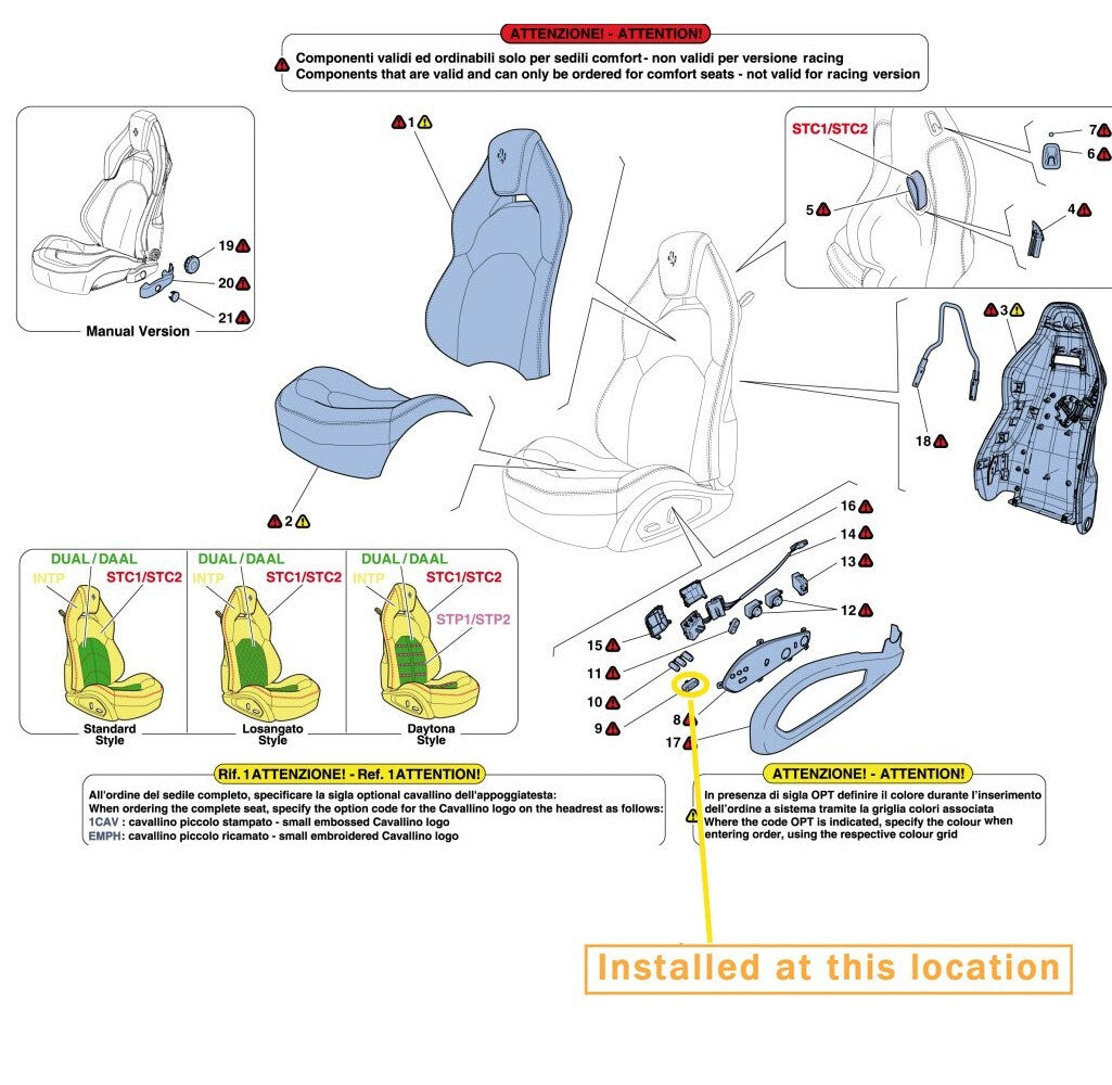 Suitable for Maserati GT Quattroporte for seat switch buttons (6) Equipment Manufacturer: 980145096