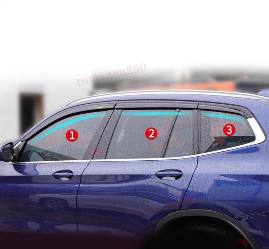 for BMW X3 2018-24 Black Window Wind Visors Sun Rain Guard Vent Deflector Kit 6x