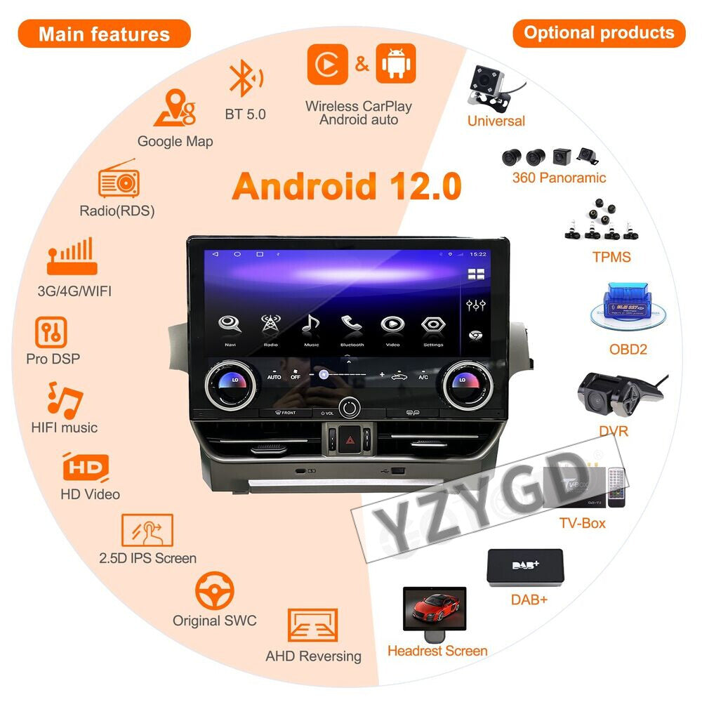 11.5for Lexus GX400 GX460 2010-2020 Android CarPlay Car Radio Receiver Screen