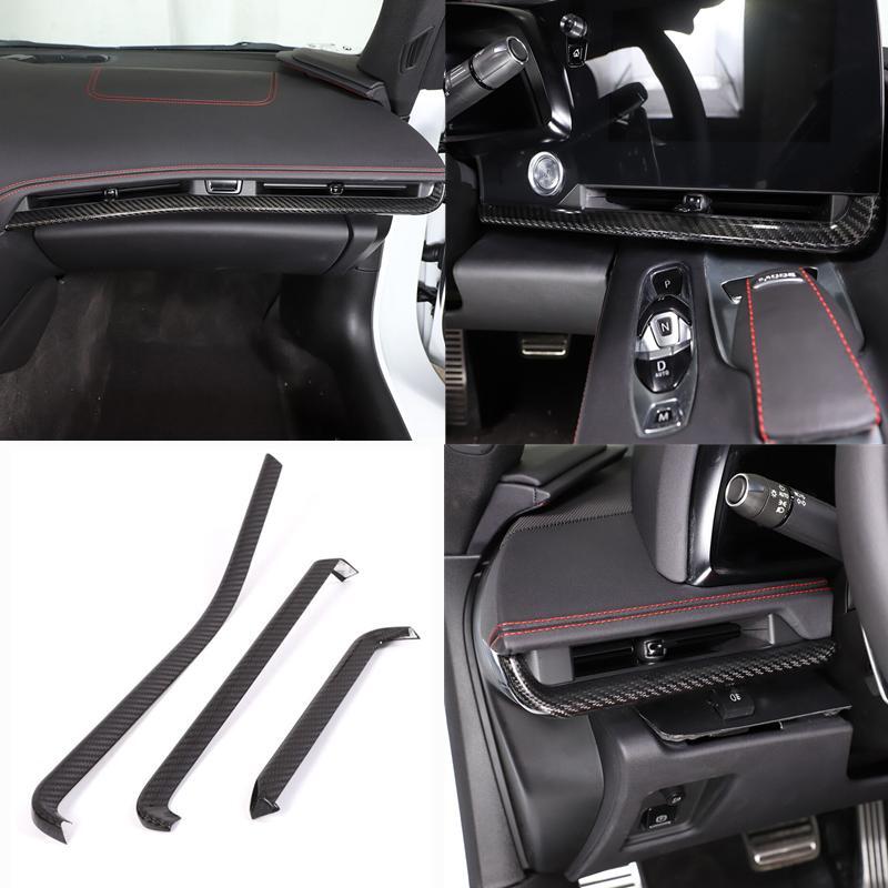 Carbon Fiber for Corvette C8 Z51 2020-2023 Central Console Dashboard Strip Trim