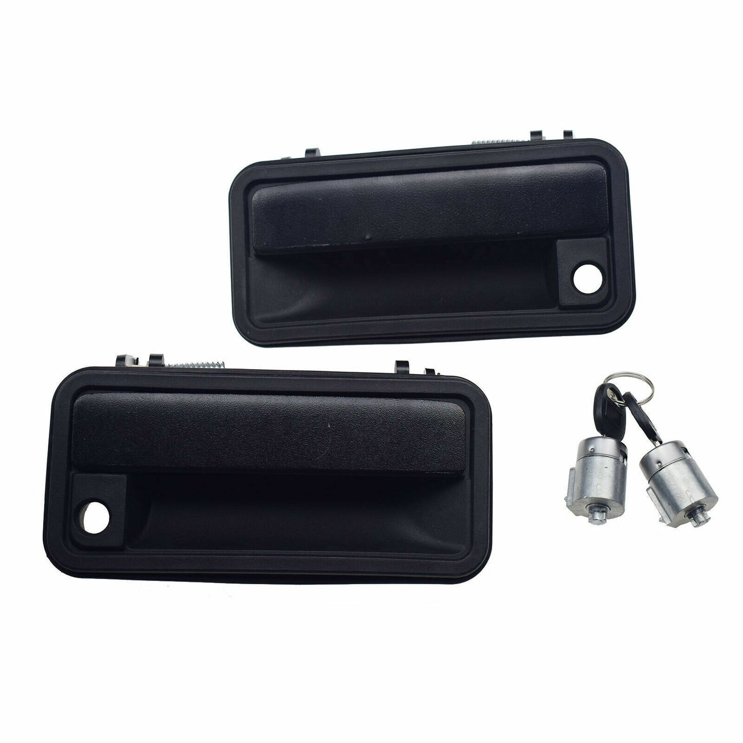 for GMC for Chevrolet Front Black Exterior Door Handles Lock Cylinder W/ Keys Kit