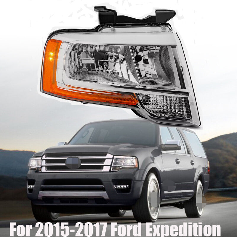 Passenger Right Chrome Headlight For 2015-2017 for Ford Expedition 15-17 Headlight