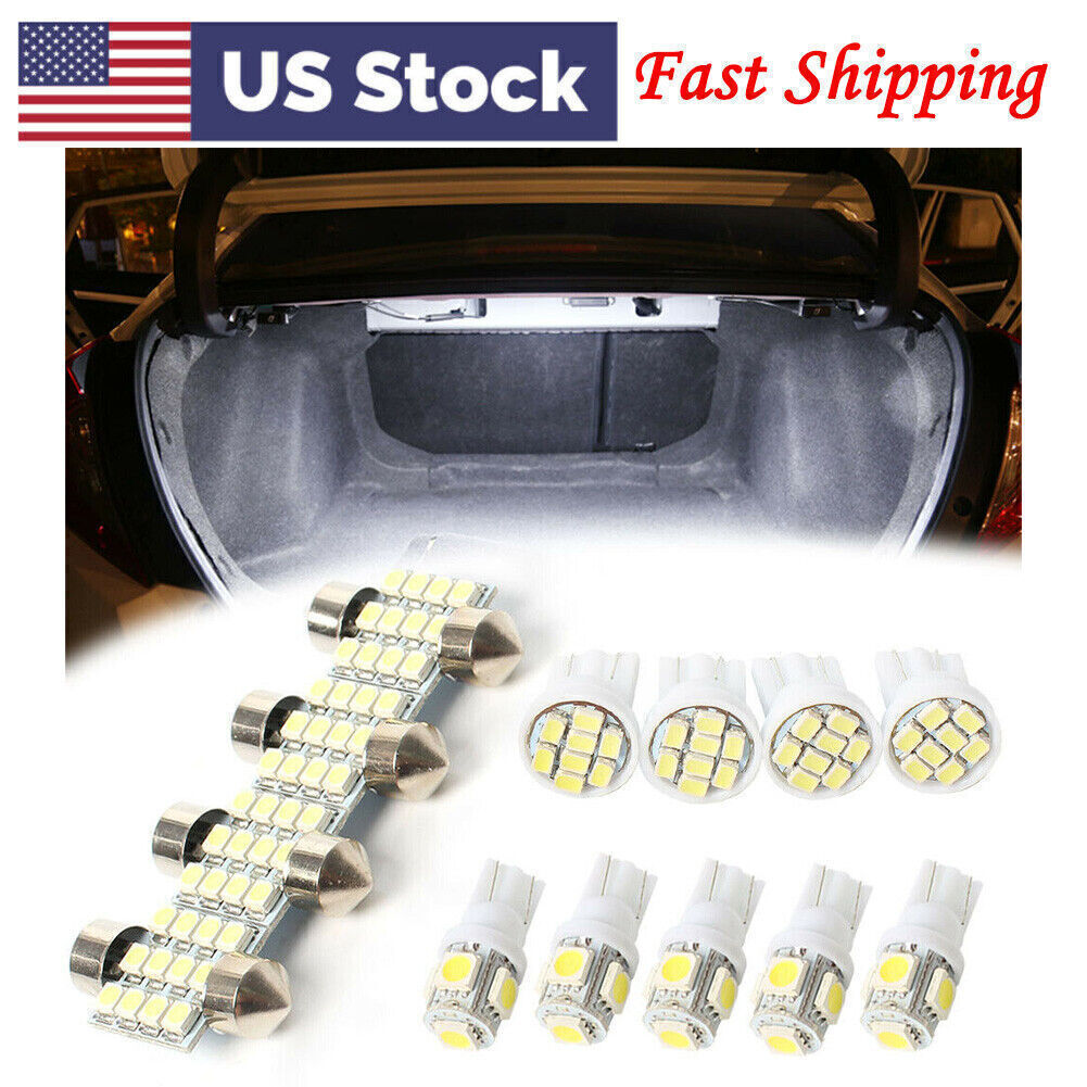 LED Lights Kit for Stock Interior Dome License Plate Lamps Marker 13PCs White US