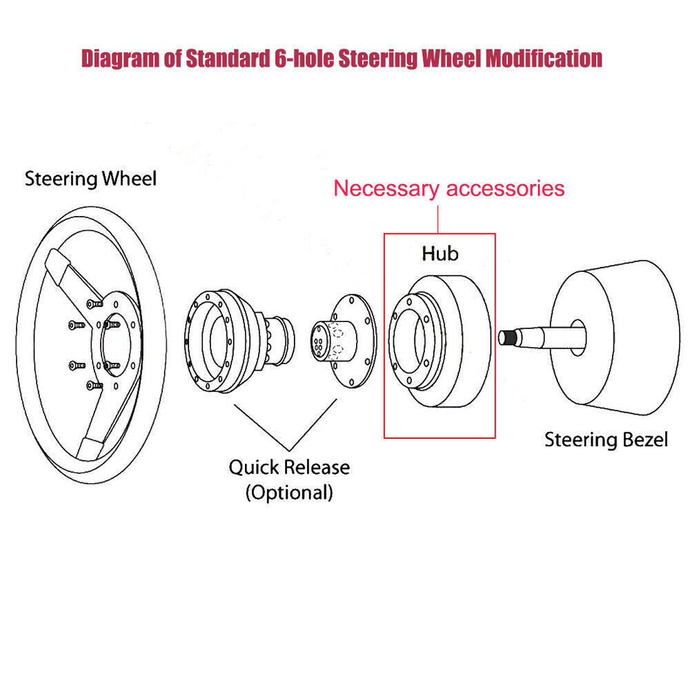 Blue 345mm Deep Dished Racing Steering Wheel+Ball Quick Release Adapter Kit