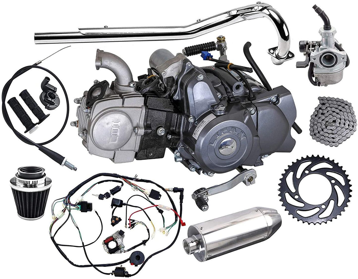 for Lifan 125cc engine motor kit semi-automatic scooter CRF50 CT110 CT70 SSR110 ST90 Z50