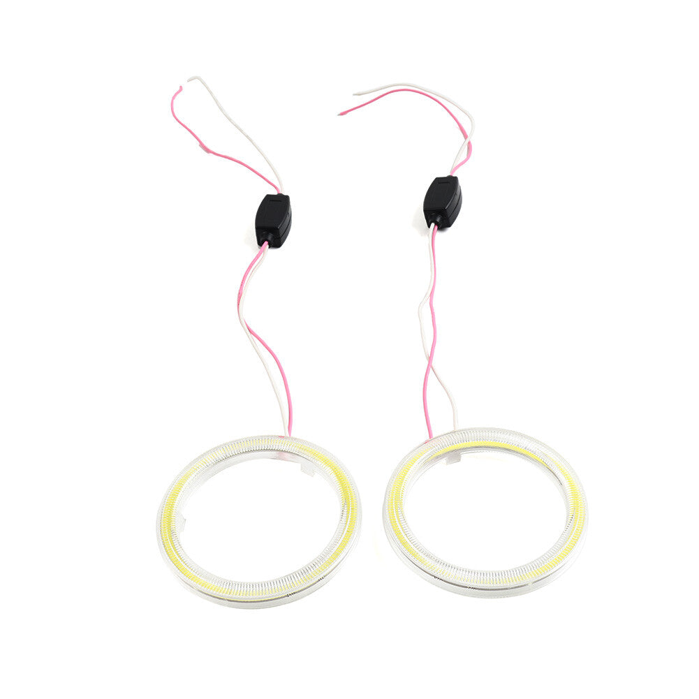70MM Car DRL Fog Headlight COB Angel Eyes Halo Ring LED Light Universal 2pcs