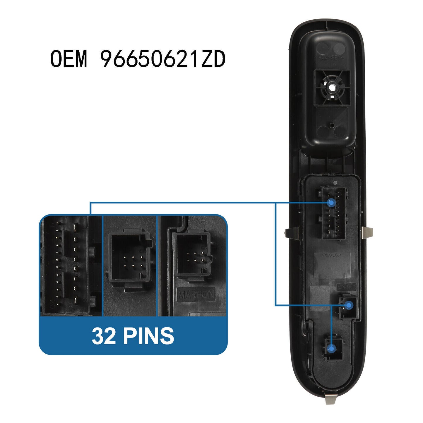for Peugeot 3008 5008 96650621ZD Driver Left Master Power Window Switch Black 1