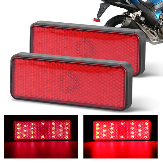 2x Universal Red 24LED Reflector 3rd Brake Rear Stop Tail Light Motorcycle Truck