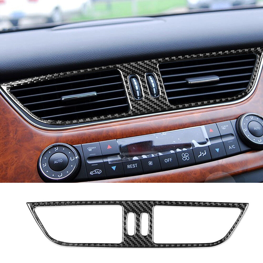 Carbon Fiber Center Air Vent Outlet Panel Trim for Benz CLS Class C219 2004-2009