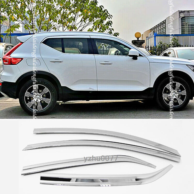 for VOLVO XC40 2019-24 Chrome Window Visor Vent Sun Shade Rain Guard Door Visor