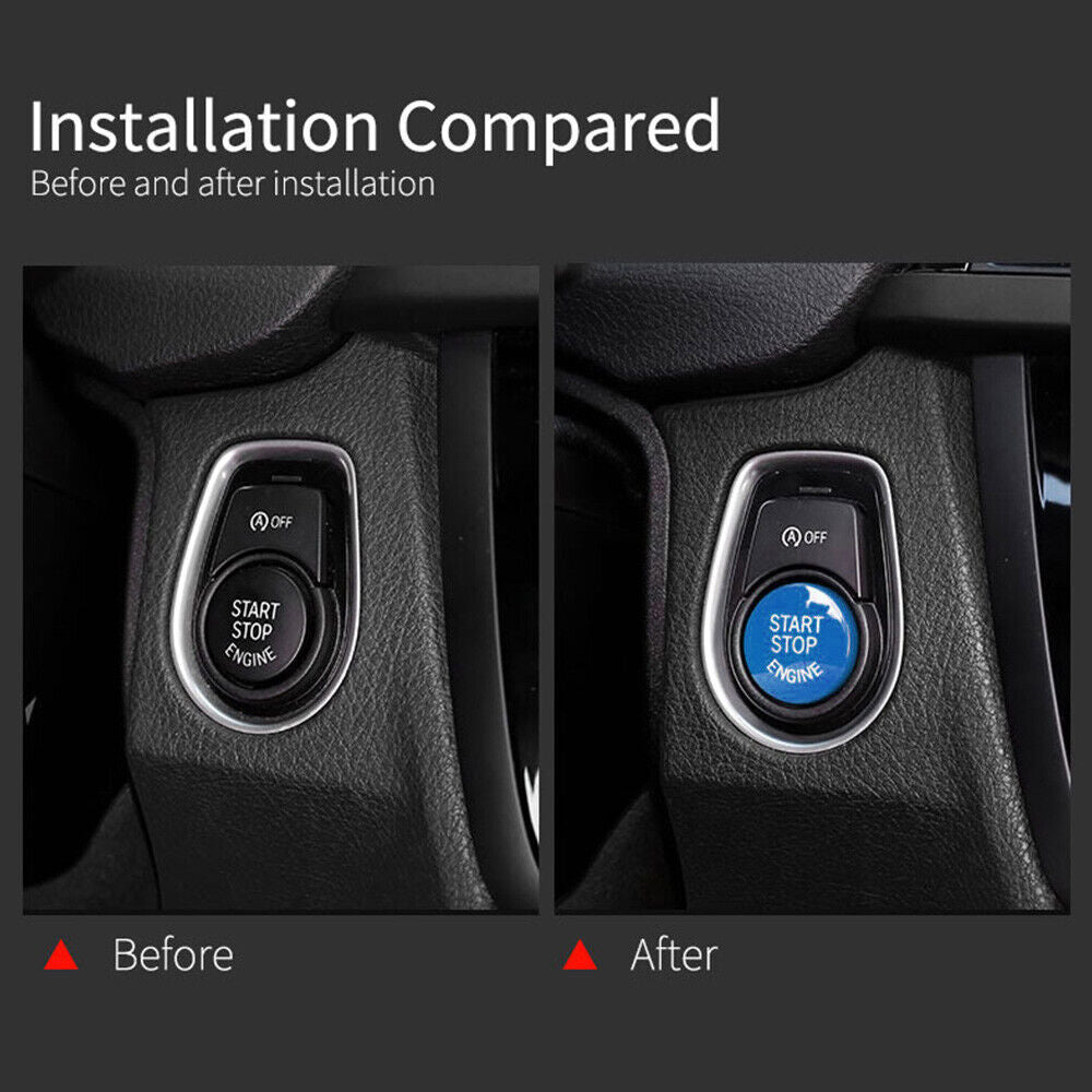 for BMW 3/5 Series E90 X1 X3 X5 Black Engine Start Stop Button Switch Cover Trim