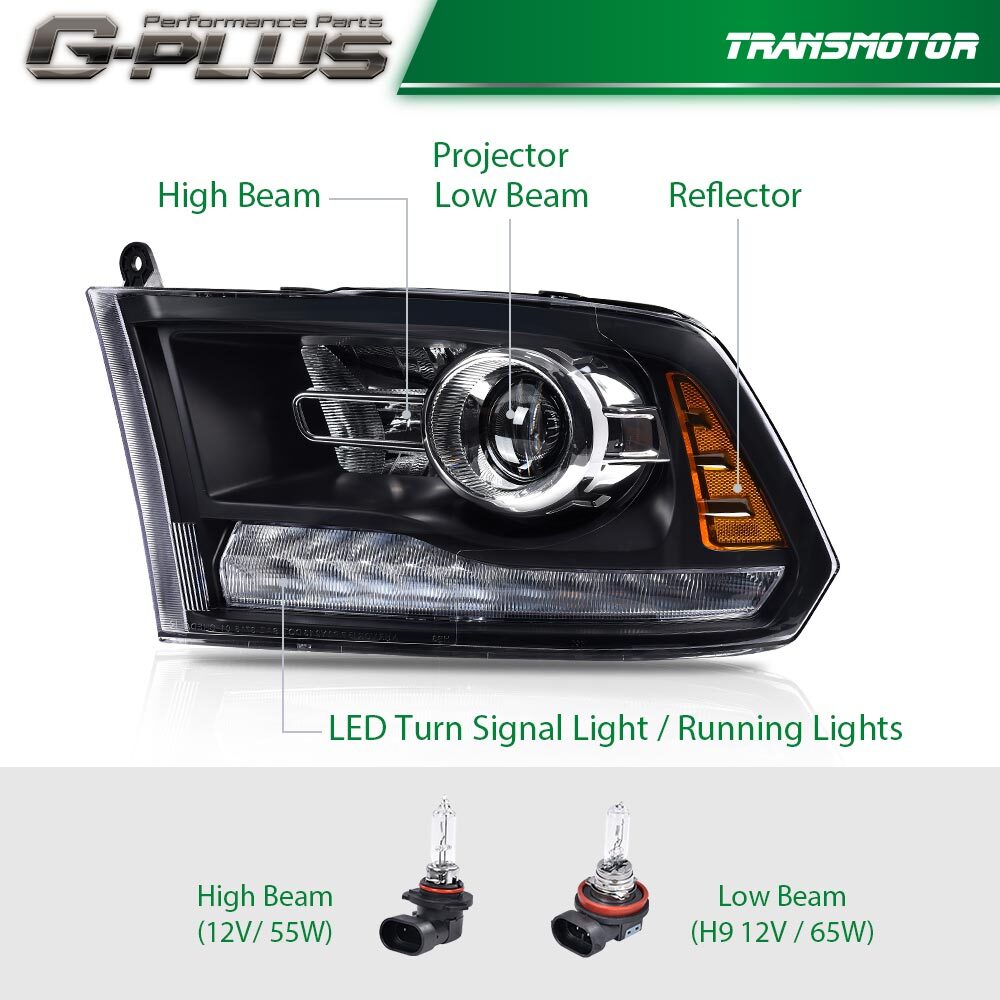 September 2018 - 2018 for RAM 1500 2500 3500 Black Bulb LED DRL