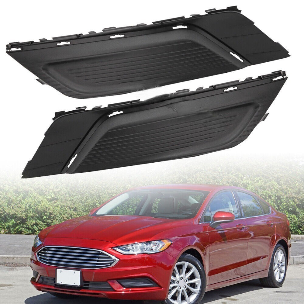 Left + Right Front Fog Light Cover Bezels for 2017-2018 for Ford Fusion