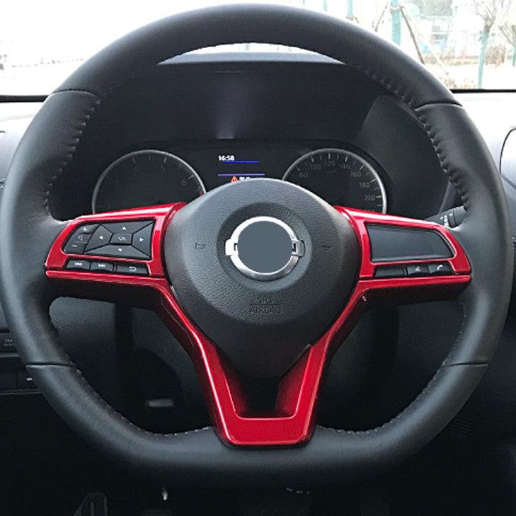 ABS bright red steering wheel trim frame suitable for NISSAN KICKS 2021 - 2024