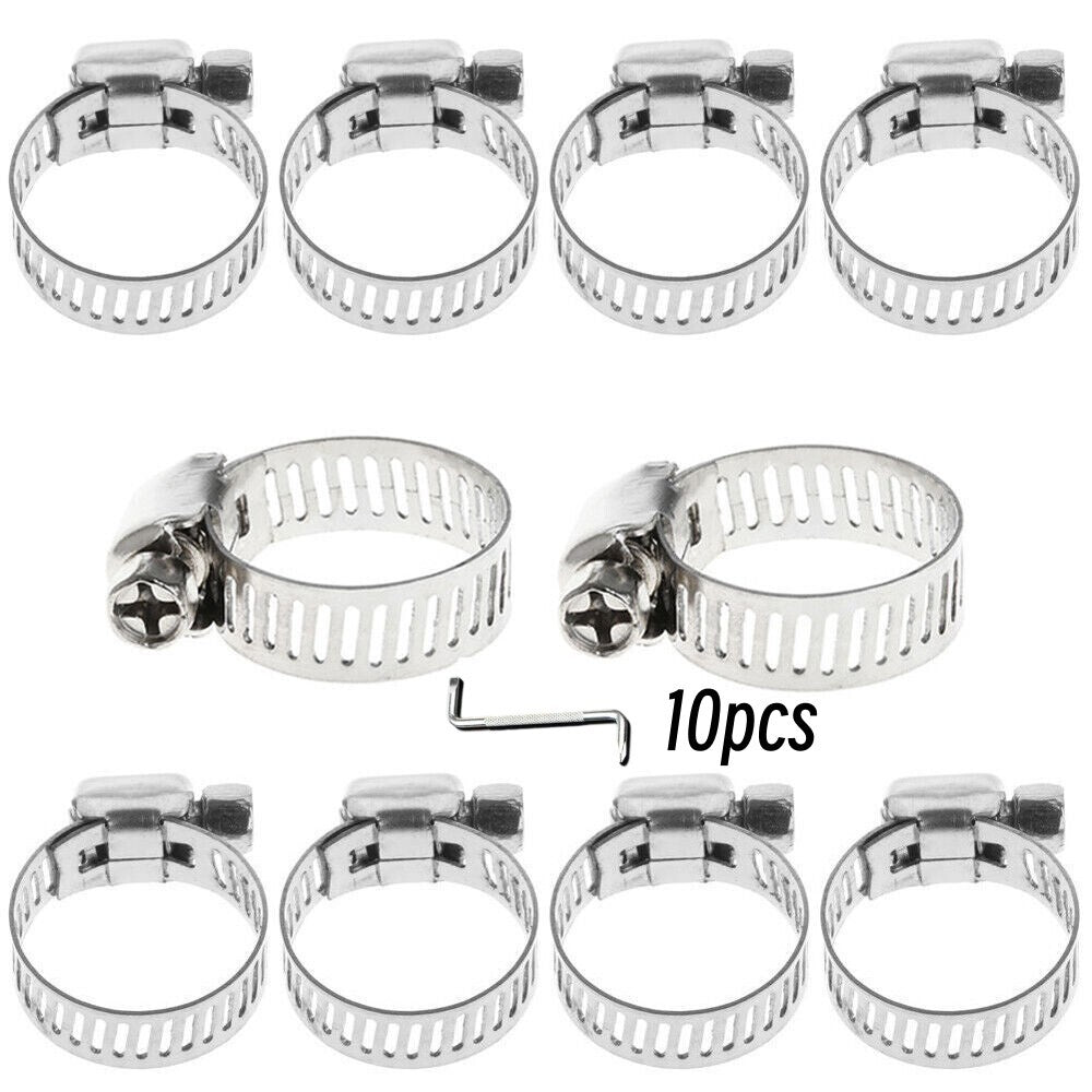 2-inch hose clamps, 304 stainless steel, 10-piece set with Z-wrench,