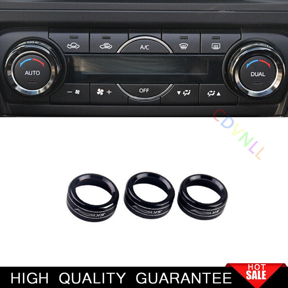 for Mazda CX-5 2017-21 Black Aluminum Central Console AC button Knob Cover Trim