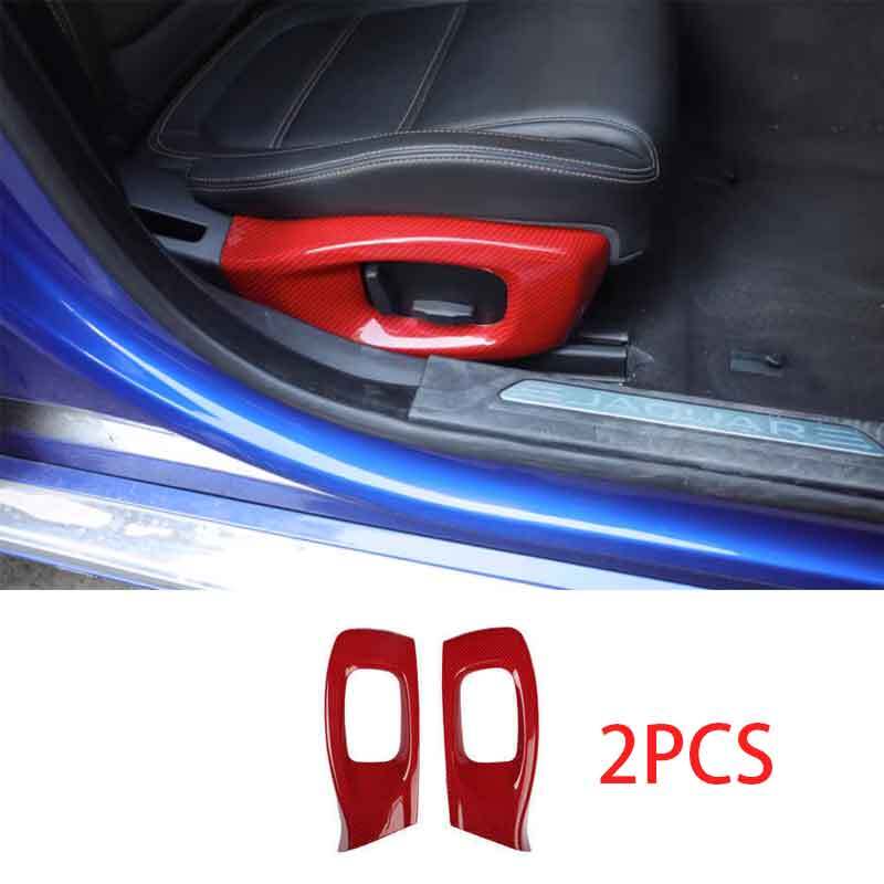 Power for Seat Side Frame Protection Cover for Jaguar XF Red Carbon Fiber 2016-2020