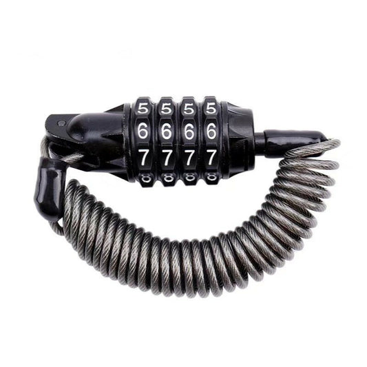 Black for Mini Anti-theft Motorcycle Helmet 4 Digit Password Alloy 1.5M Cable Lock
