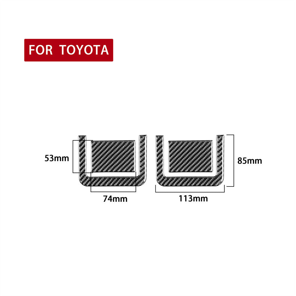 2Pcs Carbon Fiber Rear for Seat Adjust Panel Cover Trim for Toyota Tundra 2014-2018