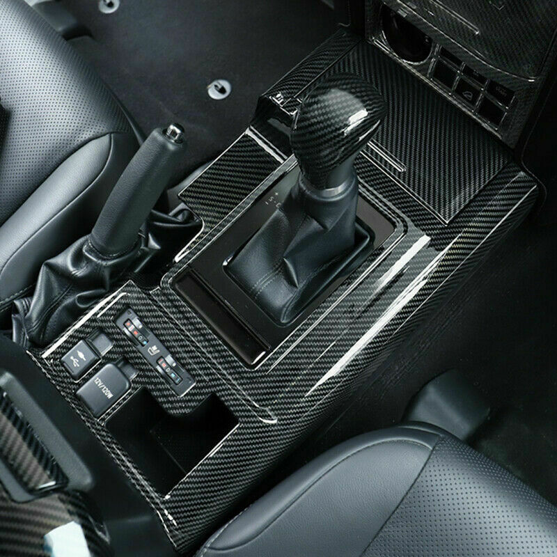 for Toyota Prado 2018-2021 ABS Carbon Fiber Gear Shift Knob Cap Cover Trim Bezel