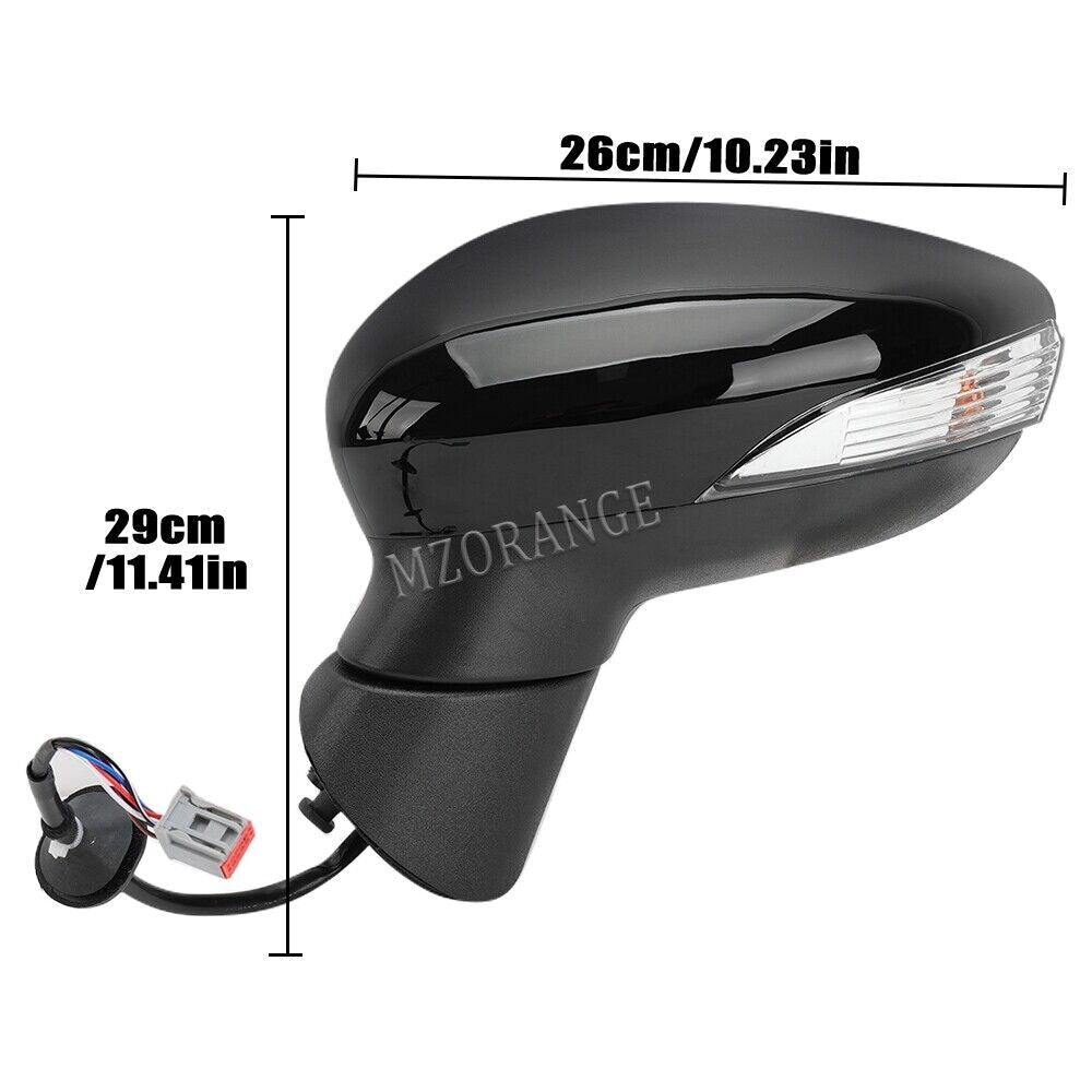 F¨¹r for Ford Fiesta MK7 08-12 Links Au?enspiegel Beheizbar Spiegelglas Schwarz