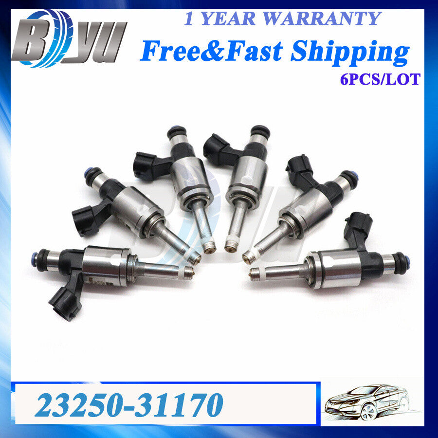 New 6PCS GDI Fuel Injector 23250-31170 for Lexus GS350 RX350 3.5L V6 2016-2018