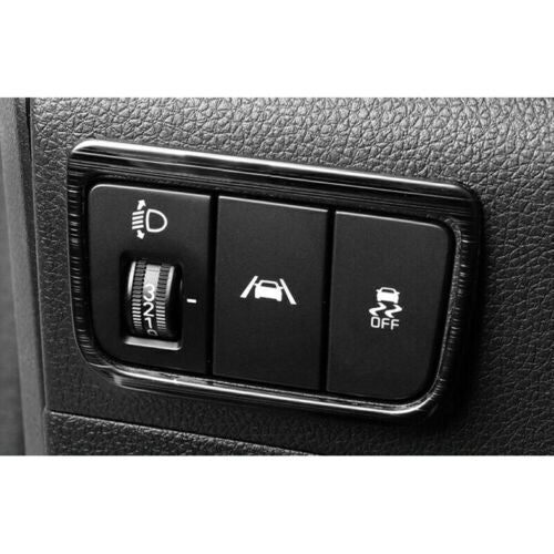 for Kia K5 2021-2023 Black Titanium Inner Headlight Switch Button Frame Trim