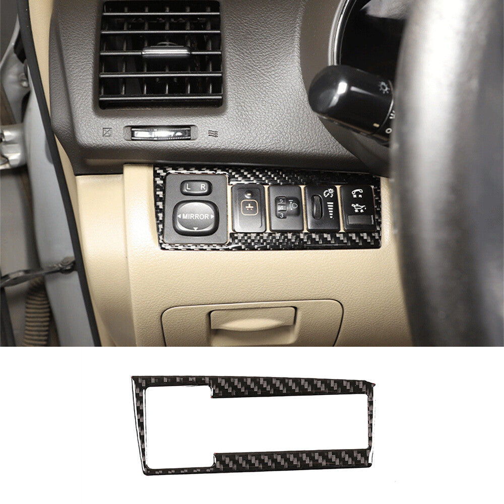 Carbon Fiber Headlight Switch Button Panel Cover for T@yota Highlander 2009-2013