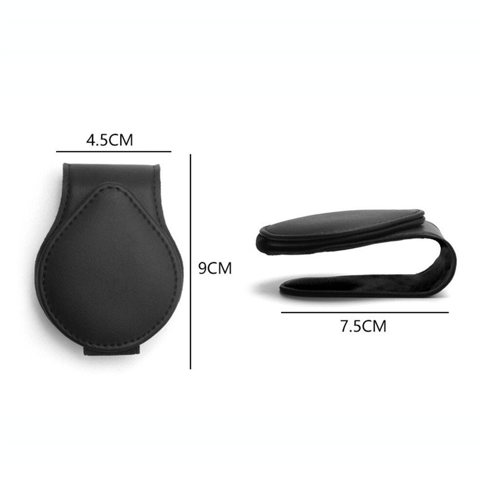 Car Sun Visor Clip Holder Leather For Glasses Sunglasses Eyeglass Ticket Card