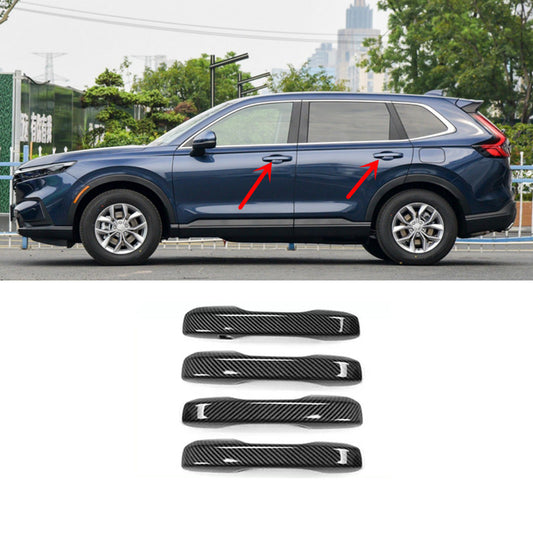 4X ABS Carbon Fiber Exterior Door Handles Cover Trim for Honda CRV CR-V 23-2024