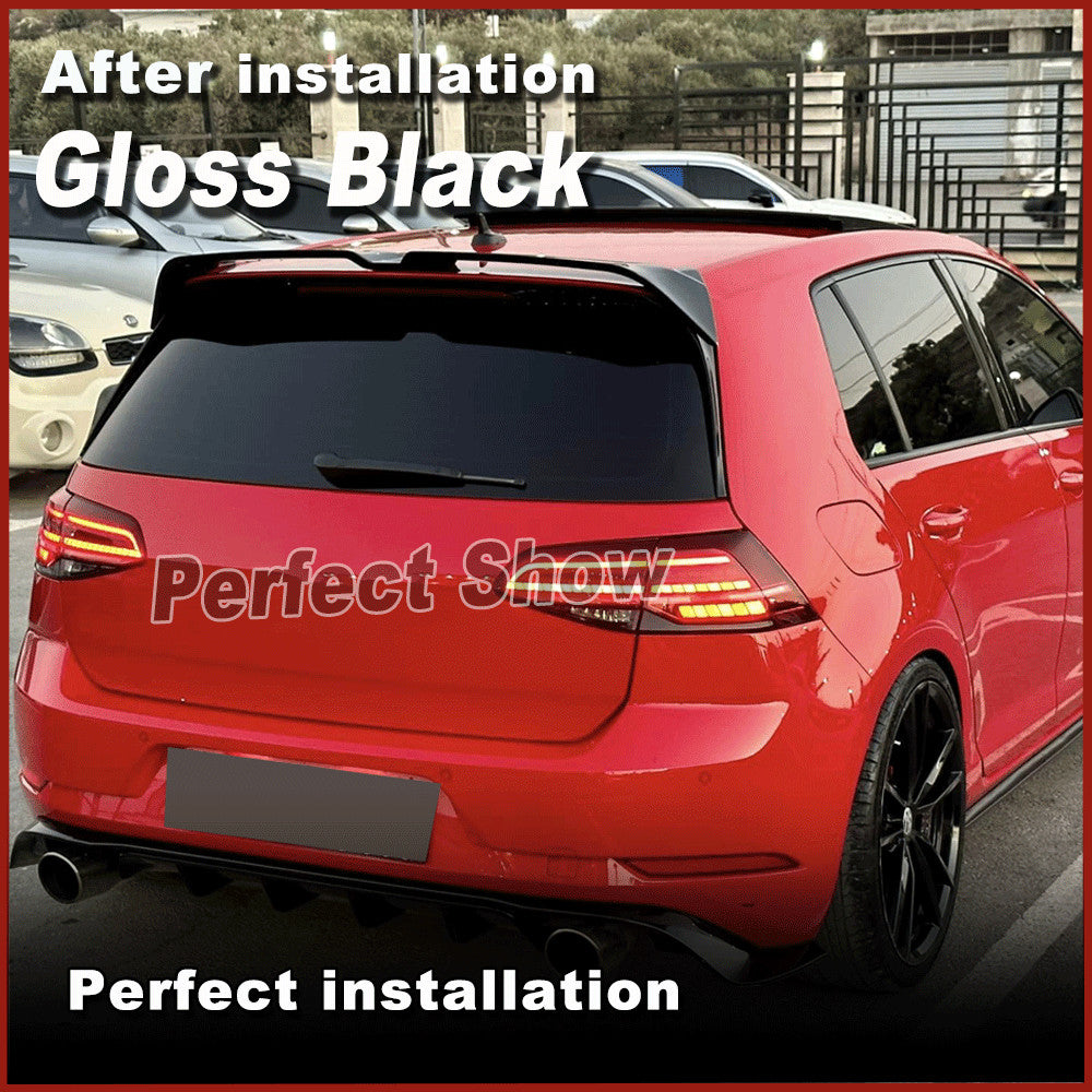 for VW GOLF7 MK7 VII 7 GTI R 2014-17 Glossy Black Rear Roof Top Spoiler Wing Lip