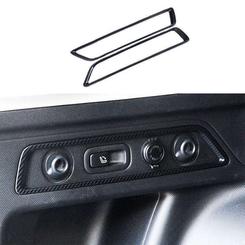 ABS Carbon Fiber Tailgate Rear Door Button Frame Trim for Subaru Forester 19-22