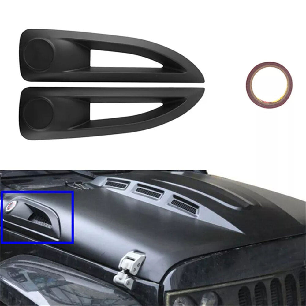 1 Pair Car Hood Side Vent Cover Trim Hood for Jeep for Wrangler Rubicon 2007-2017 US