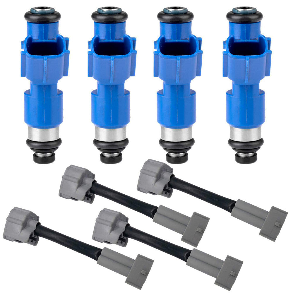 4-Piece Fuel Injector Kit with Adapters 410cc 16450-RWC-A01 for Honda for Acura for RDX