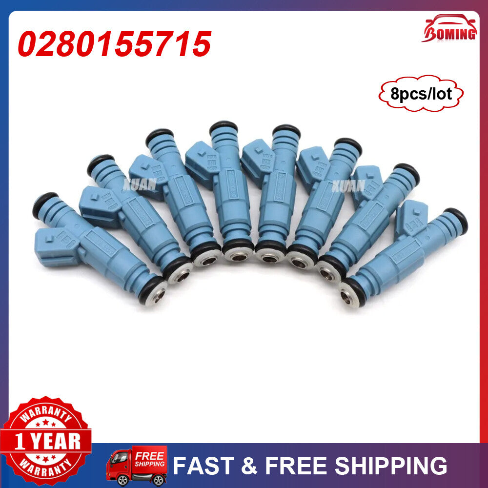 Set of 8pcs 0280155715 New Fuel Injectors for Dodge for RAM 1500 2500 3500 5.2L 5.9L