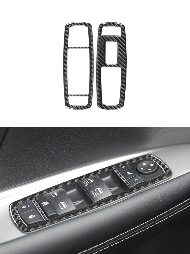 for Dodge Journey 2011-2017 Front Window Switch Button Trim Cover Carbon Fiber