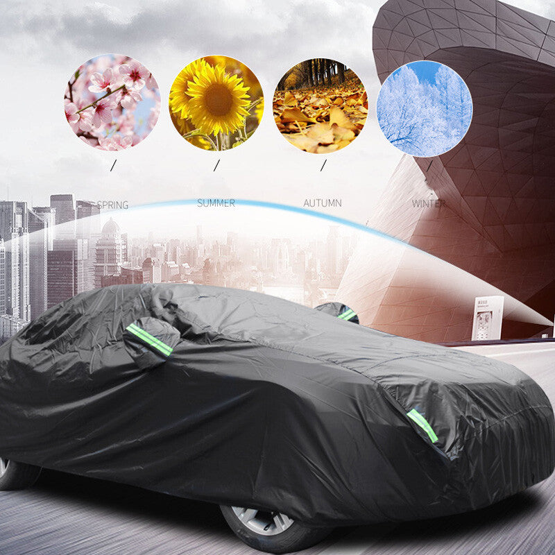 Outdoor sun protection full car cover, waterproof and UV-protective, US stock available.