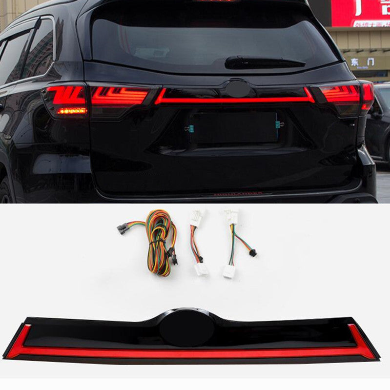 Car LED Rear Door Trunk Tail Light Cover Trim 1p for Toyota Highlander 2015-2019
