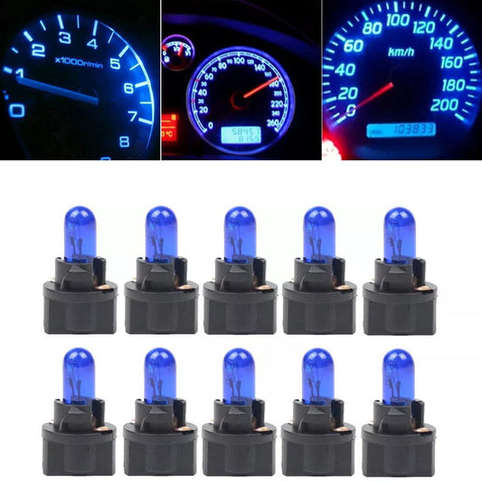 10pcs Blue T5 Car LED Dashboard Instrument Interior Lights Bulb Accessories