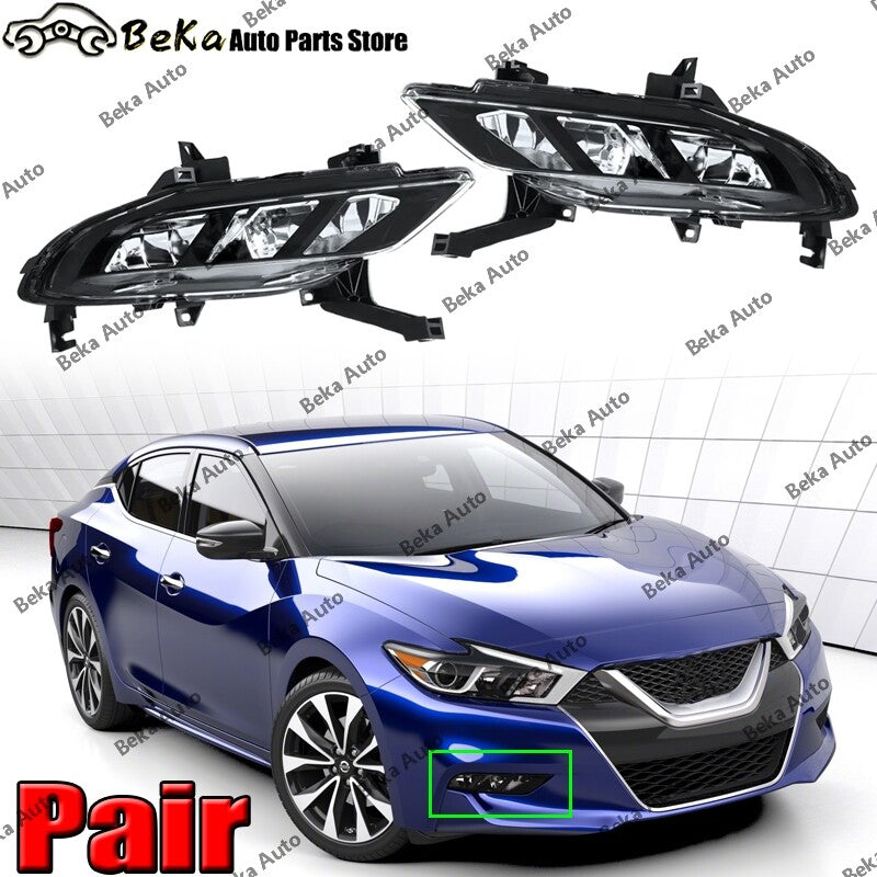 One pair of front fog lights suitable for Nissan Maxima 2016, 2017, and 2018 models.