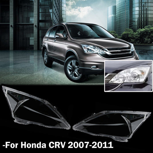 2-piece headlight lens cap/lens cover for Honda CRV/CR-V 2007-2011, transparent.