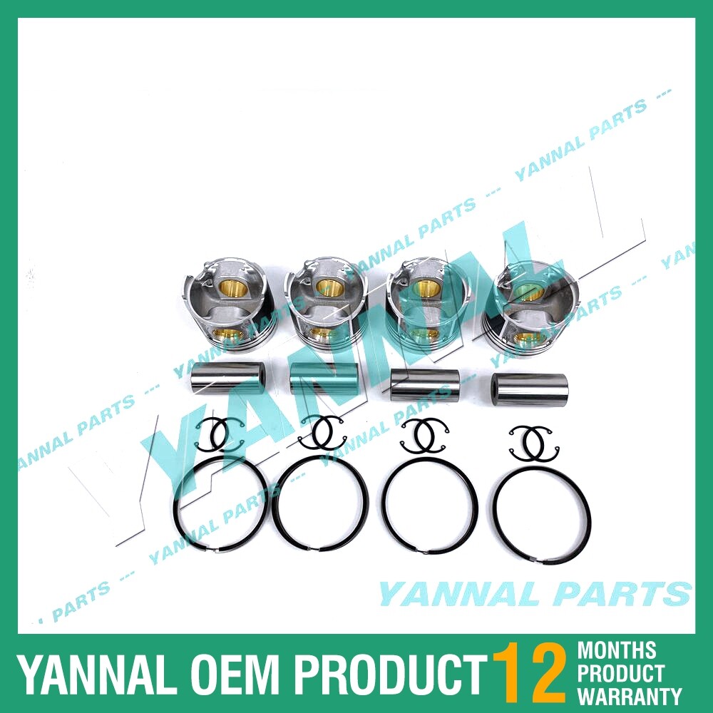 4-piece piston with piston rings + 0.5 mm for Yanmar 4TNV94 engine (oversized)