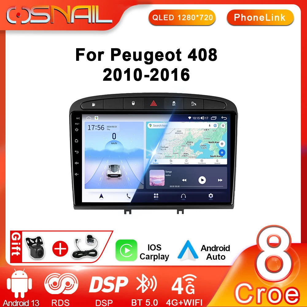 for Peugeot 308 for Peugeot 408 Android Auto CarPlay Car Radio GPS Player Screen