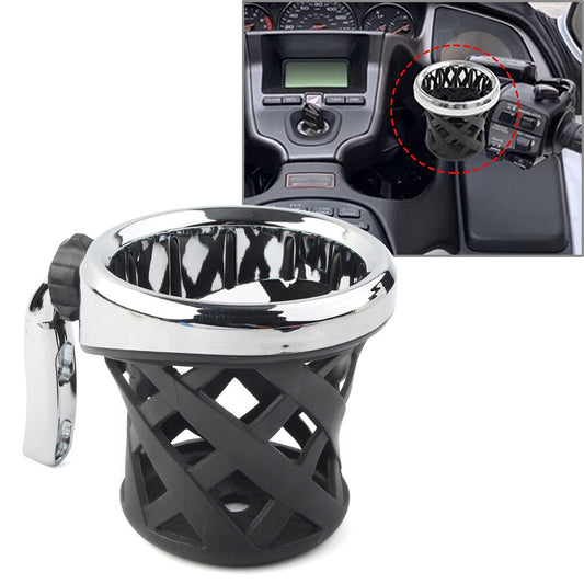 Motorcycle Handlebar Cup Holder Drink W/ Mesh Basket Mount for Harley Universal
